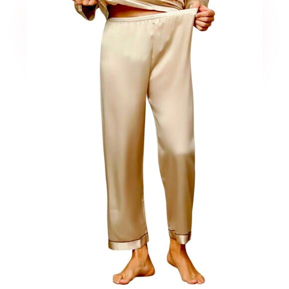 SilkSilky Other - SilkSilky 100% Organic Silk Pajama Bottoms, Sleep, Lounge, Luxury, Blush, L
